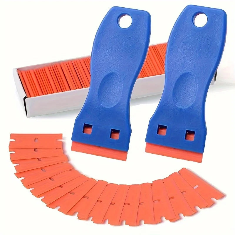 Plastic Razor Blade Scraper Set – 11 Scrapers & 20 Blades