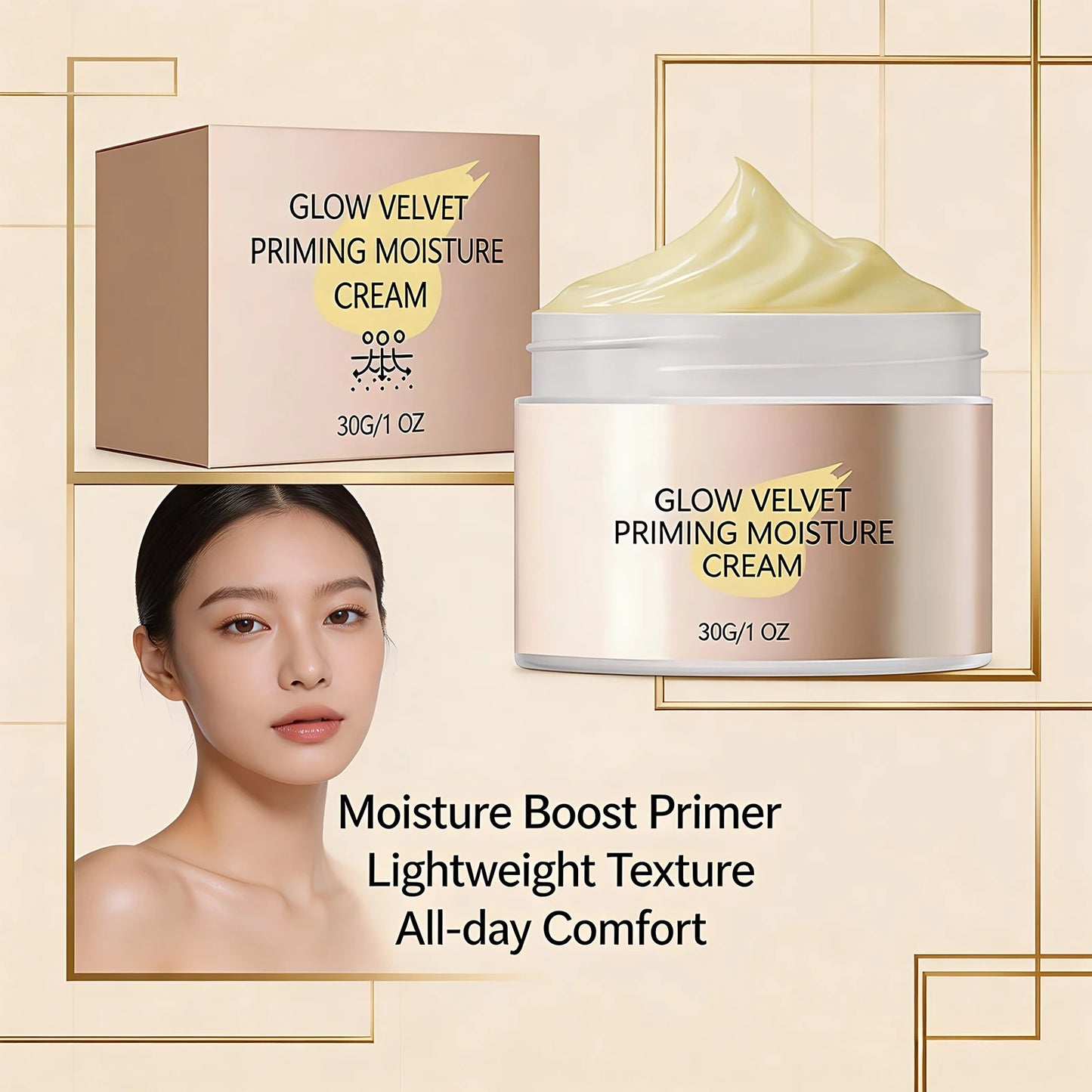 Velvet Primer Moisturizer Invisible Pore Oil Control Long-Lasting Hydrating Face Primer for Smooth Radiant Skin Face Cream Peaceful Pleasures Health and Wellness