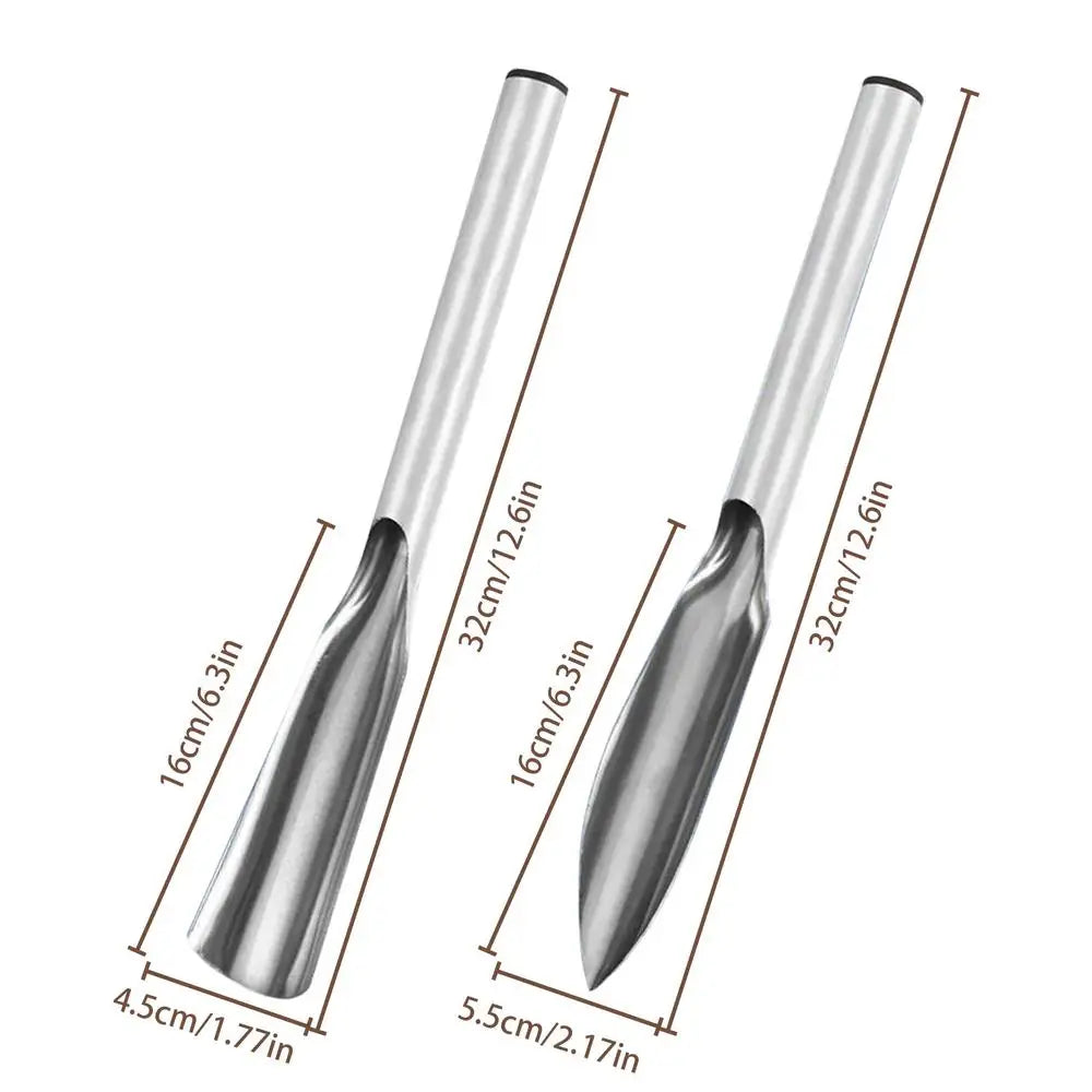 Soil Scoop Stainless Steel Planting Digging Tool Garden Scoop For Outdoor Yard Lawn Patio Balcony Farm Orchard Greenhouse Peaceful Pleasures Health and Wellness 2pcs