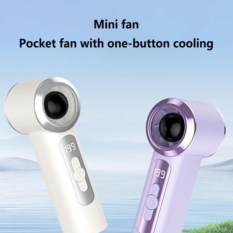 T238 Handheld High-speed Fan Usb Mini Digital Display 199 Speed Violent Turbo Pocket Small Fan Peaceful Pleasures Health and Wellness