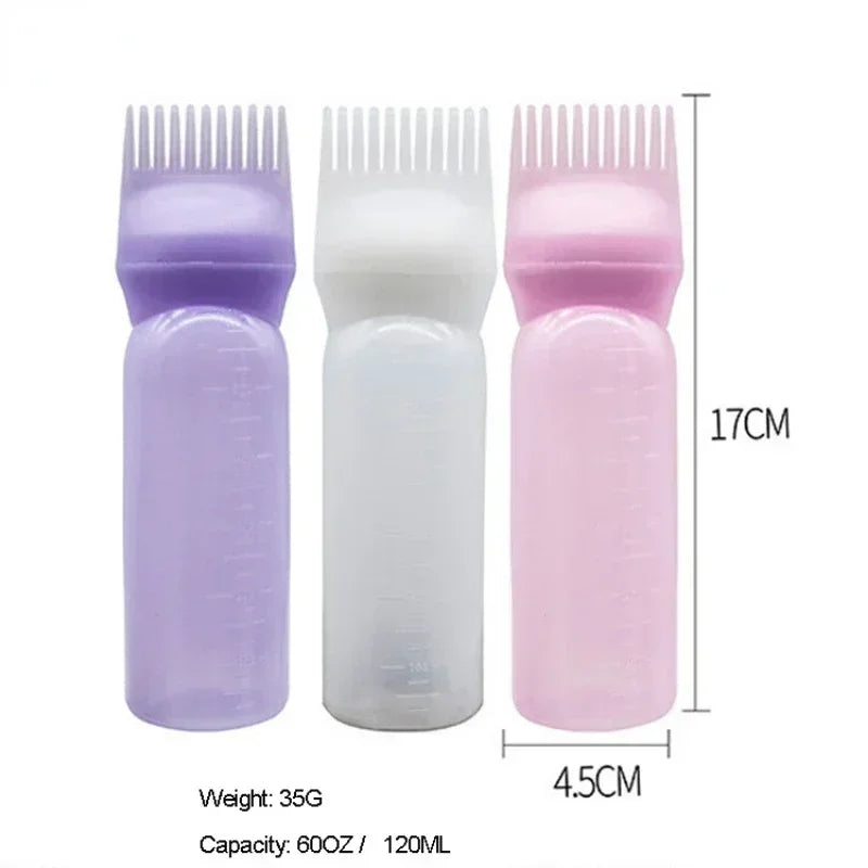 4 Colors Hair Dye Applicator Brush Bottles Dyeing Shampoo Bottle Oil Comb Hair Dye Bottle Applicator Hair Coloring Styling Tool Peaceful Pleasures Health and Wellness