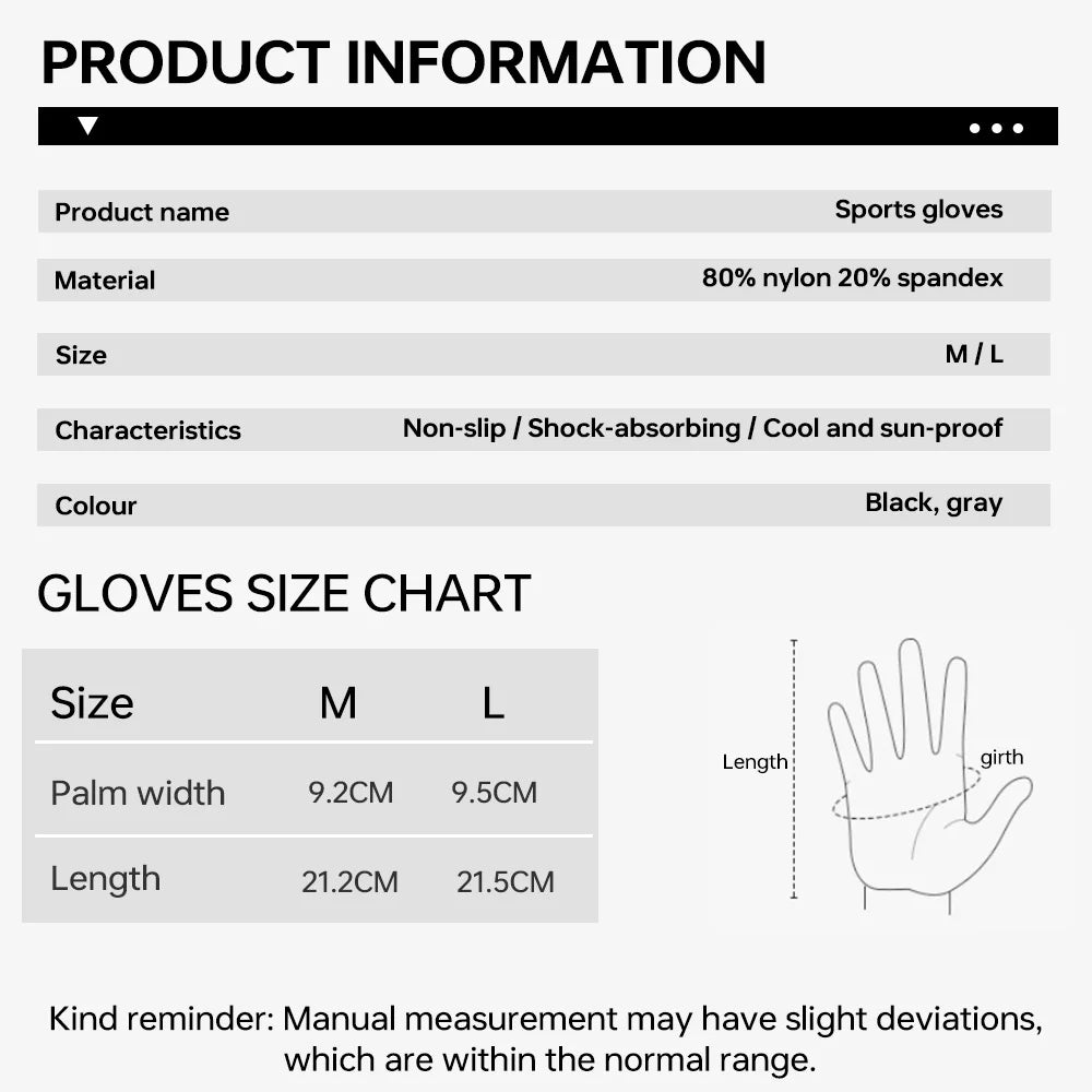Full Finger Breathable Cycling Gloves – UV & Touchscreen