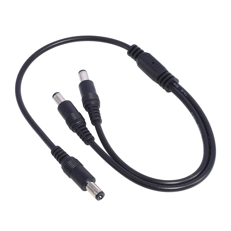 New 1 Male To 2 Male Connector 5.5mm*2.1mm Male To Male Plug DC Power Splitter Cable CCTV LED Strip Light Power Supply Adapter Peaceful Pleasures Health and Wellness