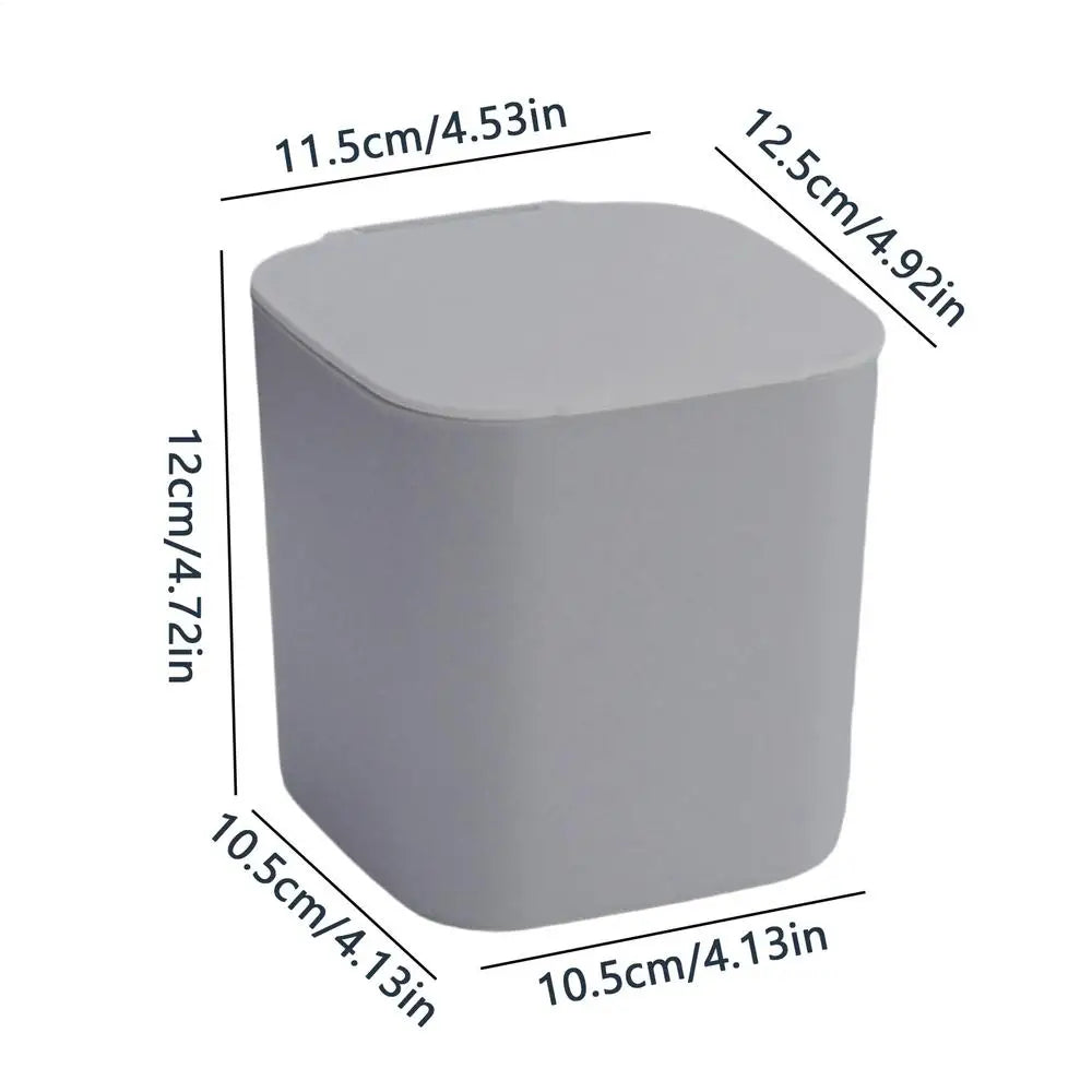 Mini Desktop Trash Can with Flip Lid | Compact Desk Bin
