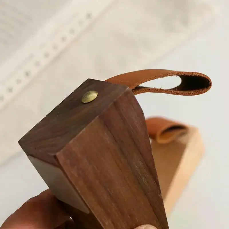 Solid Wood Door Stopper Wedge – Beech & Black Walnut Décor Wood Door Stopper Peaceful Pleasures Health and Wellness