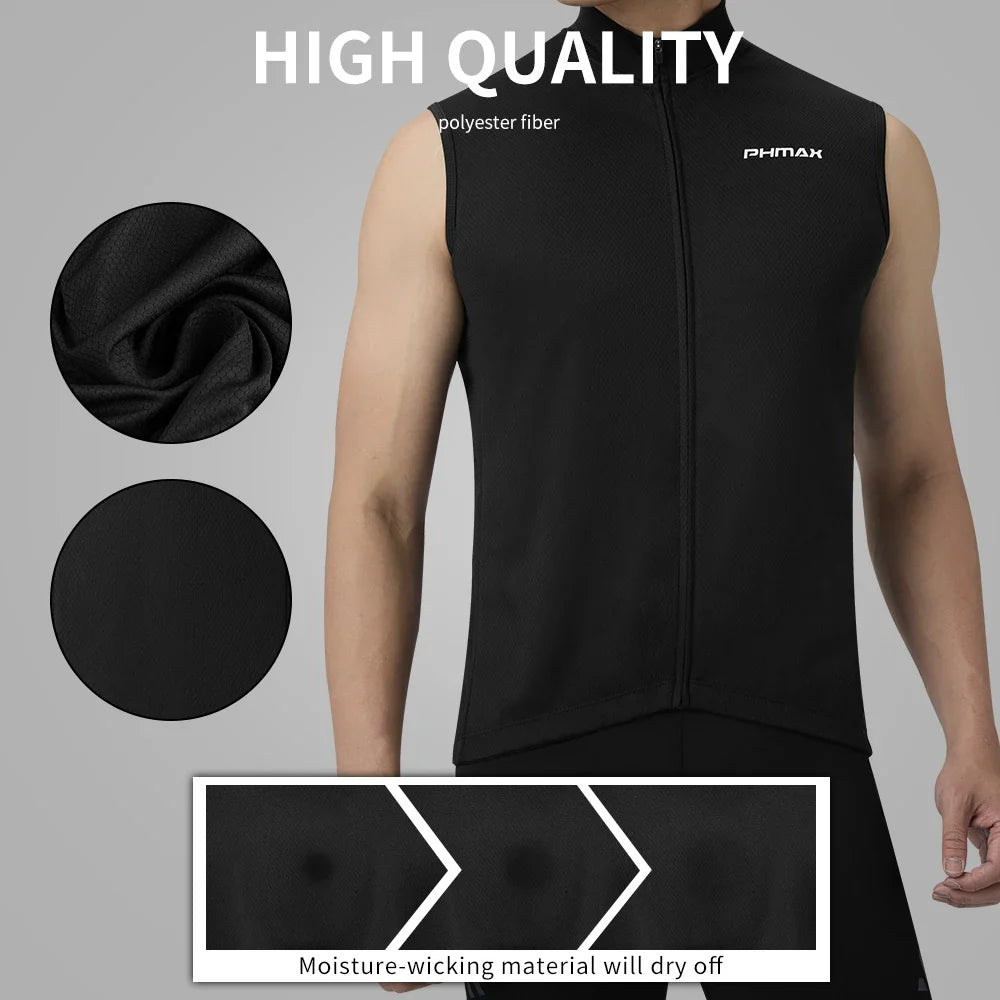 PHMAX Men's Summer Cycling Vest – Breathable & Reflective