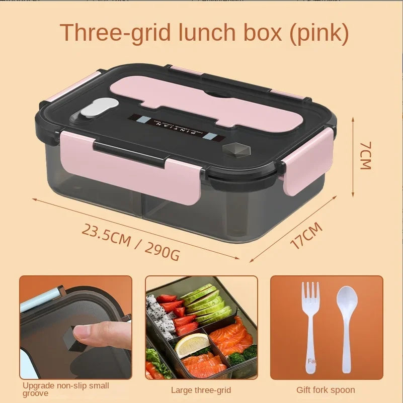 Transparent Lunch Box for Kids Food Storage Container with Lids Leak-Proof Microwave Food Warmer Snacks Bento Box Japanese Style Peaceful Pleasures Health and Wellness pink 1500ML
