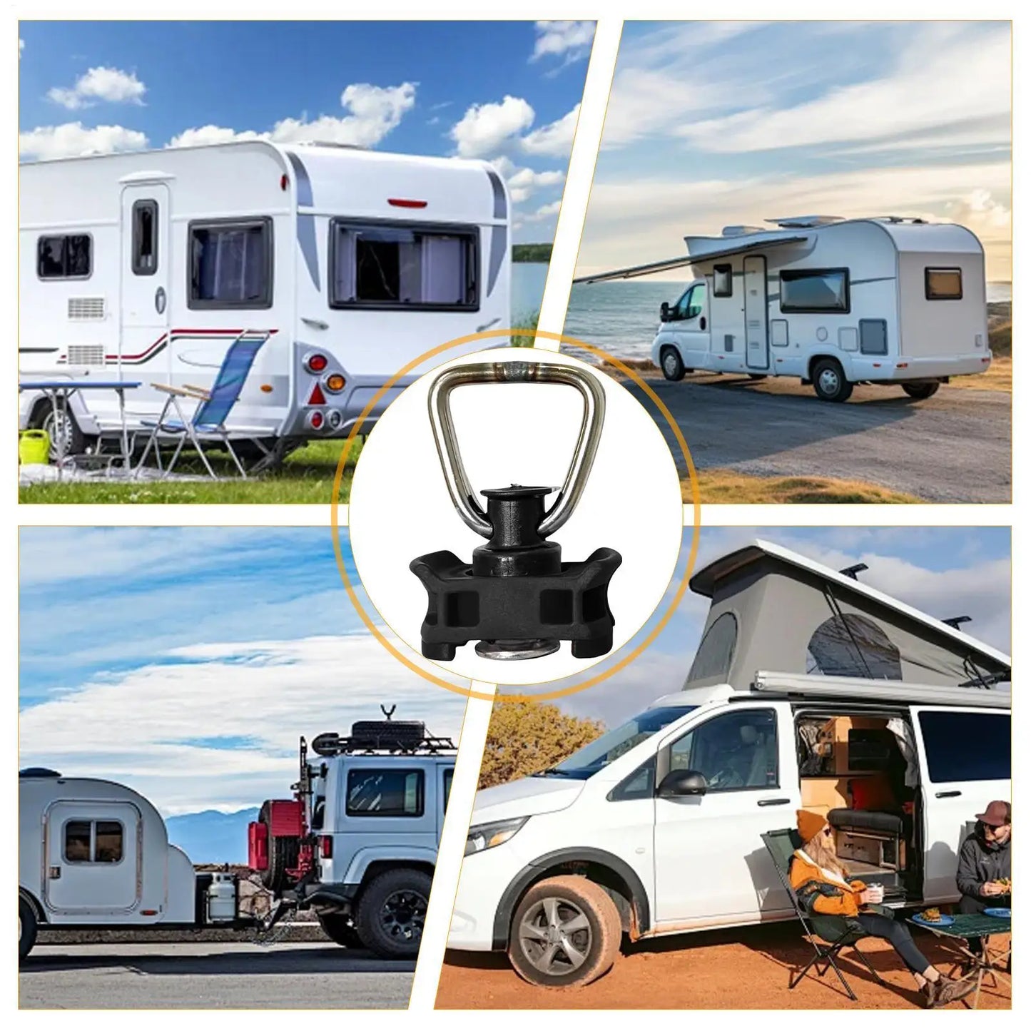 Single Stud Heavy Duty L Track Tie Down Ring Cargo Control Fitting for RV Truck Bed Trailer, Garage & Cargo Securing Hardware Peaceful Pleasures Health and Wellness
