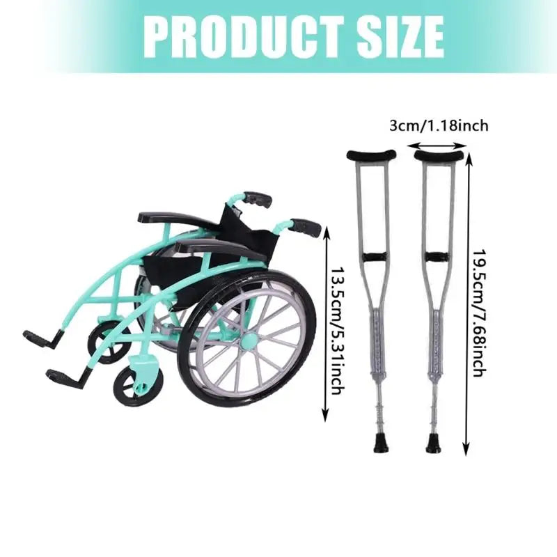 Foldable Wheelchair & Crutches Pretend Play Set – 3 Pcs
