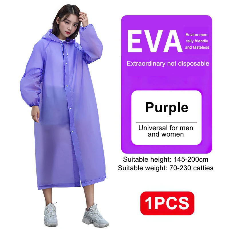 Ultra-Light Packable Rain Poncho | Reusable EVA Rainwear