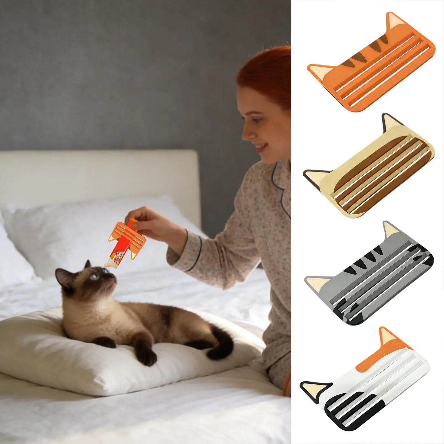 Cat Food Pouch Squeezer | 3D Cat Treat Dispenser Tool