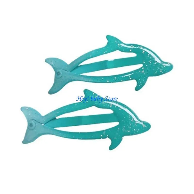 Glitter Dolphin Hair Clips for Girls – Cute Alloy Barrettes