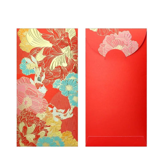 Hot Stamping Chinese New Year red envelopes Solid Embossed Lucky Money Bag Thickened Paper Red Packet Year of The Snake Peaceful Pleasures Health and Wellness Style F