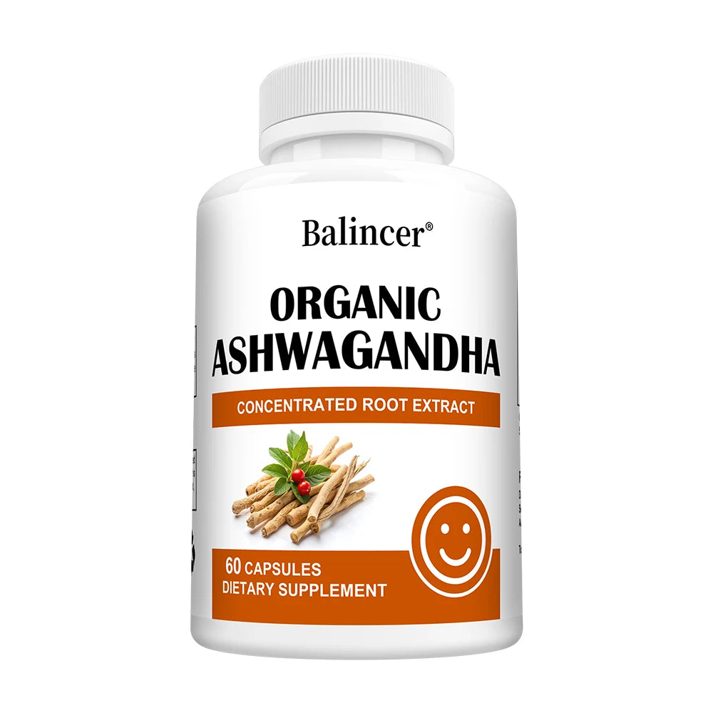 Ashwagandha Capsules - Black Pepper, Stress Relief, Energy Sleep Mood Focus & Immune Support, Relaxation, Cognitive Function Peaceful Pleasures Health and Wellness 60 count-1 bottle