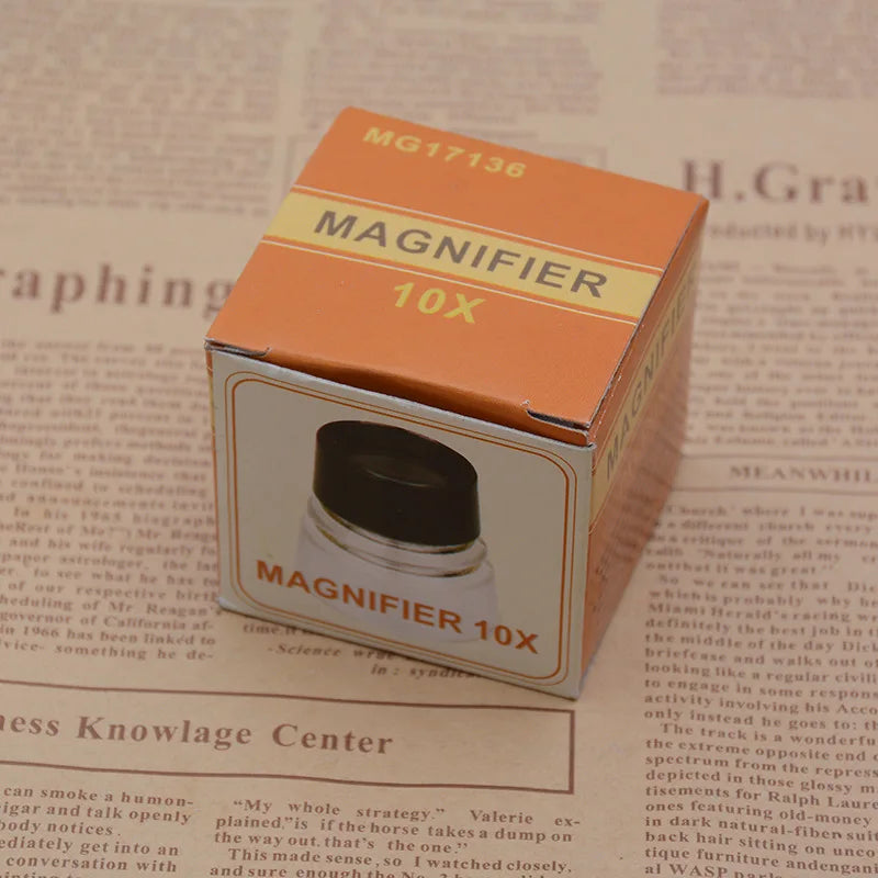Pocket Magnifier Abs Plastic Acrylic Lens Mini Portable Cylinder 10X Reading Magnifying Glass Optical Instrument Loupe Peaceful Pleasures Health and Wellness