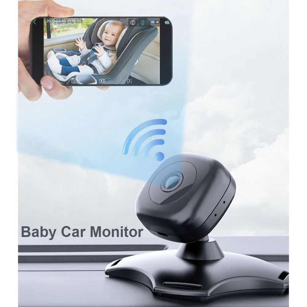 WiFi Baby Car Camera | 720P HD, 360° Night Vision, Rear Seat