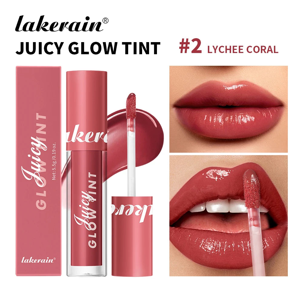 Mirror Lip Stain Lip Glaze Color Long Lasting Shiny Gloss Nude Lipstick Moisturizing Skin Brightening Cosmetics Lips Glosses Peaceful Pleasures Health and Wellness 02 Lychee Coral