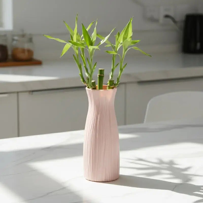 Modern Minimalist Geometric Plastic Vase – Home Decor