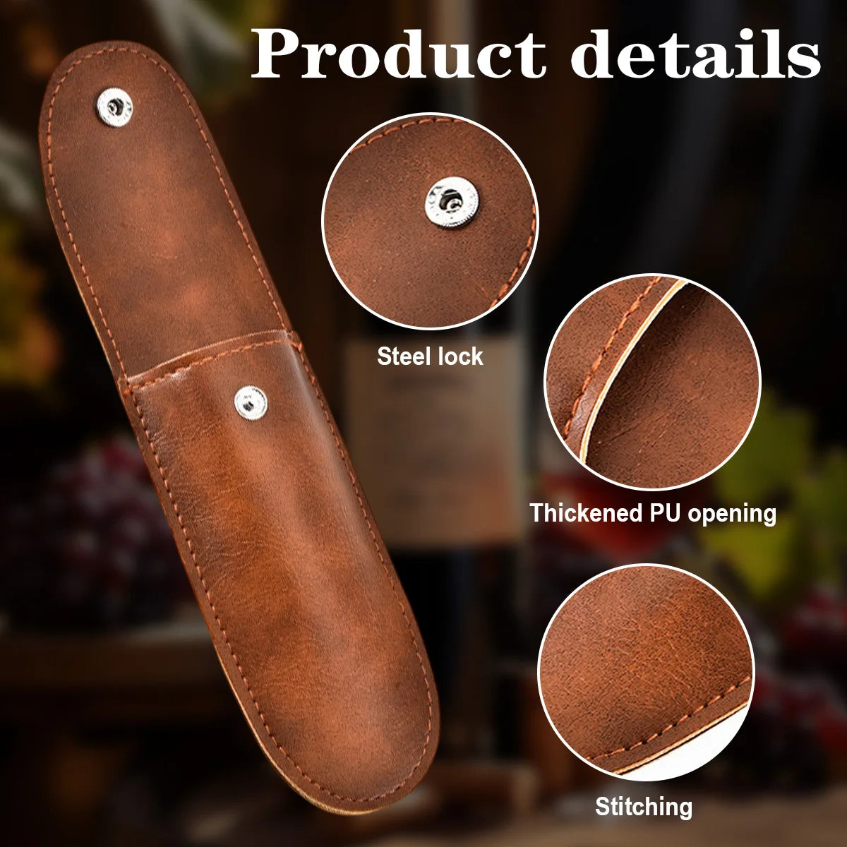 2/4 Pack Wine Bottle Opener Leather Case, Bottle Opener Holster Small Leather Bag, Foldable Wine Opener Bag, Wine Knife Case Peaceful Pleasures Health and Wellness