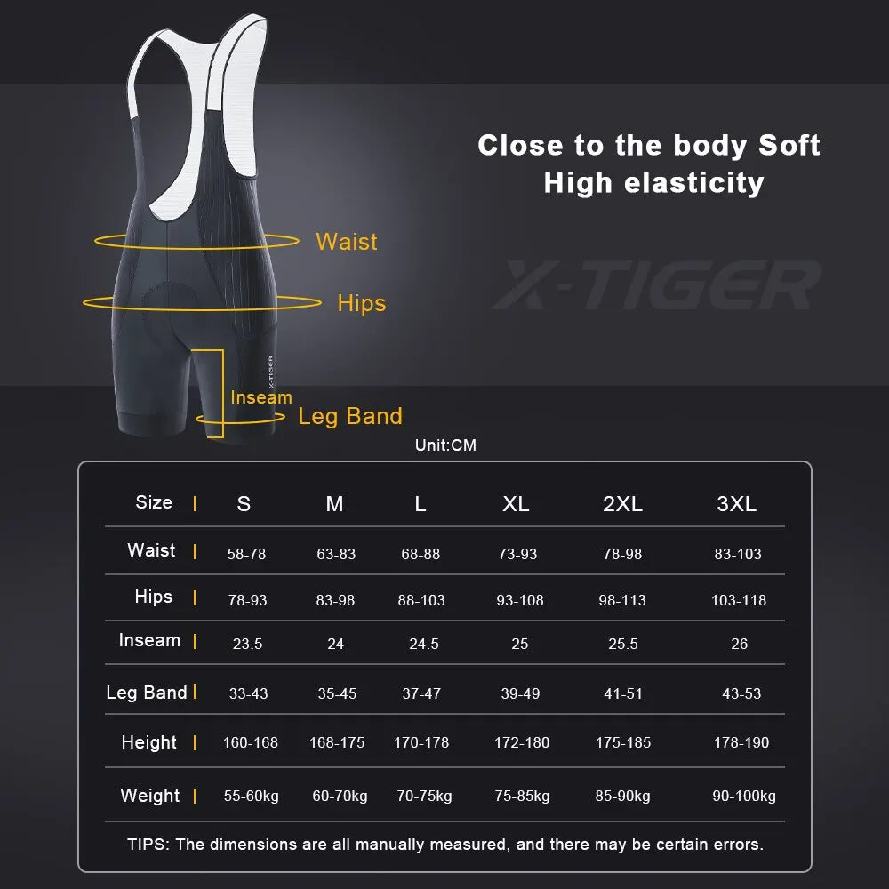 X-TIGER Men's Cycling Bib Shorts with Pockets – MTB & Road