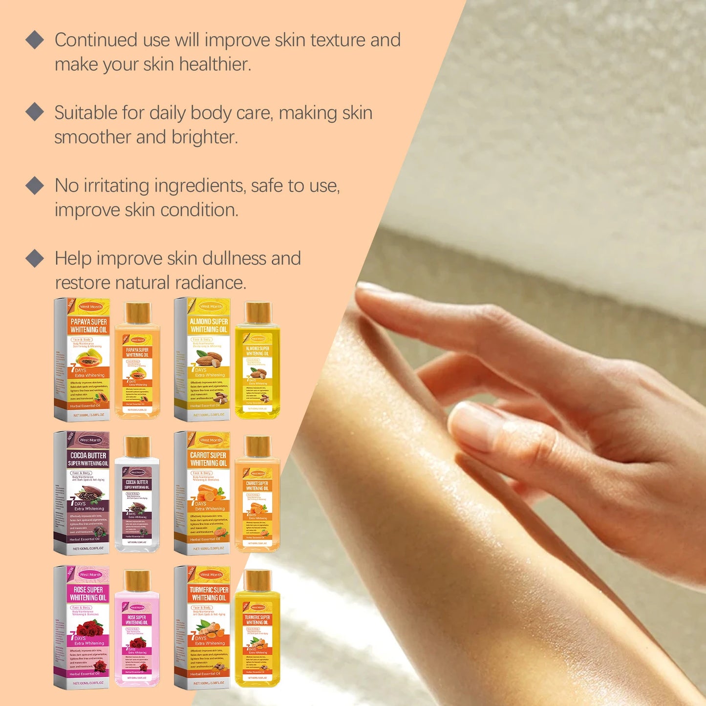 Papaya Whitening Body Oil – Brighten, Moisturize & Anti-Aging