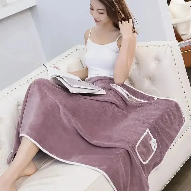 Women's Wearable Bath Towel Wrap | Fast-Dry Spa Bathrobe Wearable Bath Wrap Peaceful Pleasures Health and Wellness