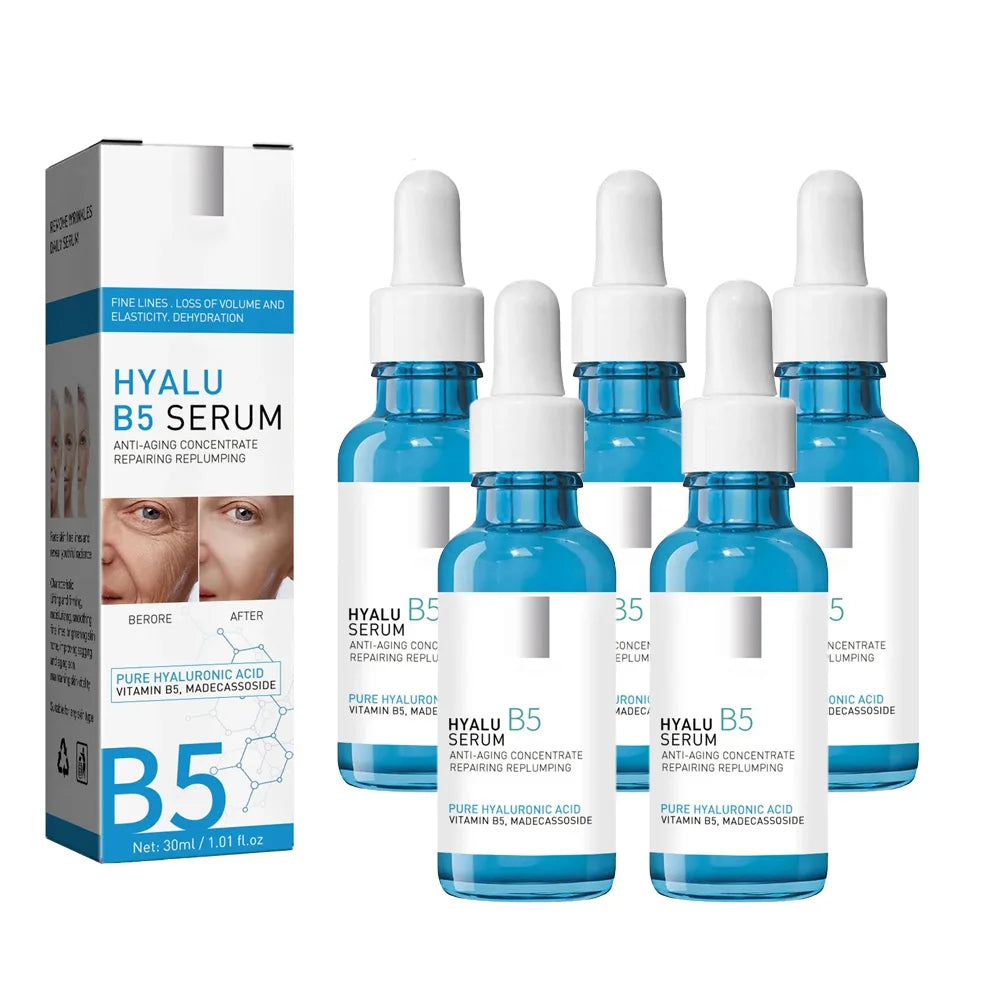 1/3/5pcs B5 Shrink Pores Serum Pure Hyaluronic Acid Lifting Firming Fine Lines Reduce Lightening Dark Circle 30ML Hyalu Essence Peaceful Pleasures Health and Wellness