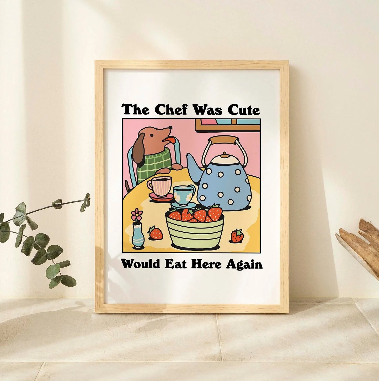 Funny Cat Canvas Wall Art | Spaghetti & Espresso Kitchen Decor