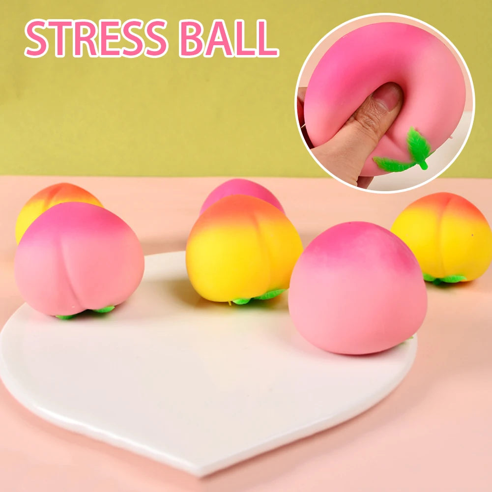 Peach Shaped Fruit Stress Ball,Anxiety Relief Squeeze Toy For Adults,Soft Slowing Rebound Simulated Fruit Foam Decompression Toy Peaceful Pleasures Health and Wellness