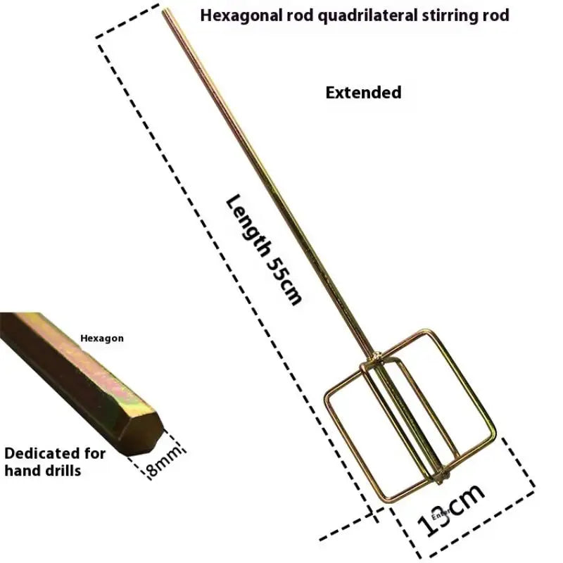 Putty Powder Coating Paint Electric Mixer Rod Head Mixing Rod Mixer Drill Paint Stirring Rod Mortar Mixing Paddle Peaceful Pleasures Health and Wellness A Hexagonal
