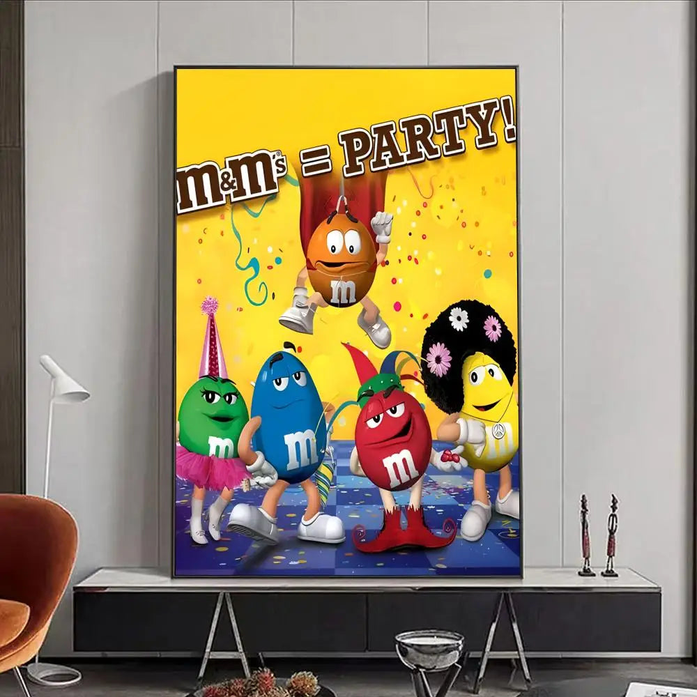 M&M's Candy HD Wall Art Poster – Self-Adhesive Waterproof PVC Wall Art Poster Peaceful Pleasures Health and Wellness Black7 30X40cmNoframe