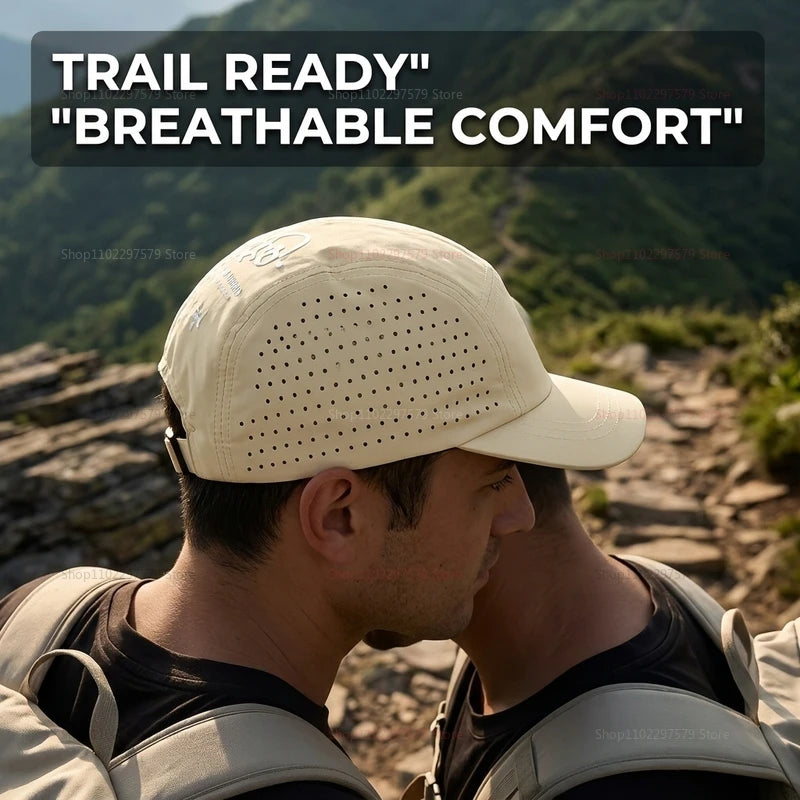 Quick Dry Mesh Baseball Cap Breathable Lightweight UV Sun Protection Short Brim Sport Hat Unisex Outdoor Hiking Fishing Travel Peaceful Pleasures Health and Wellness