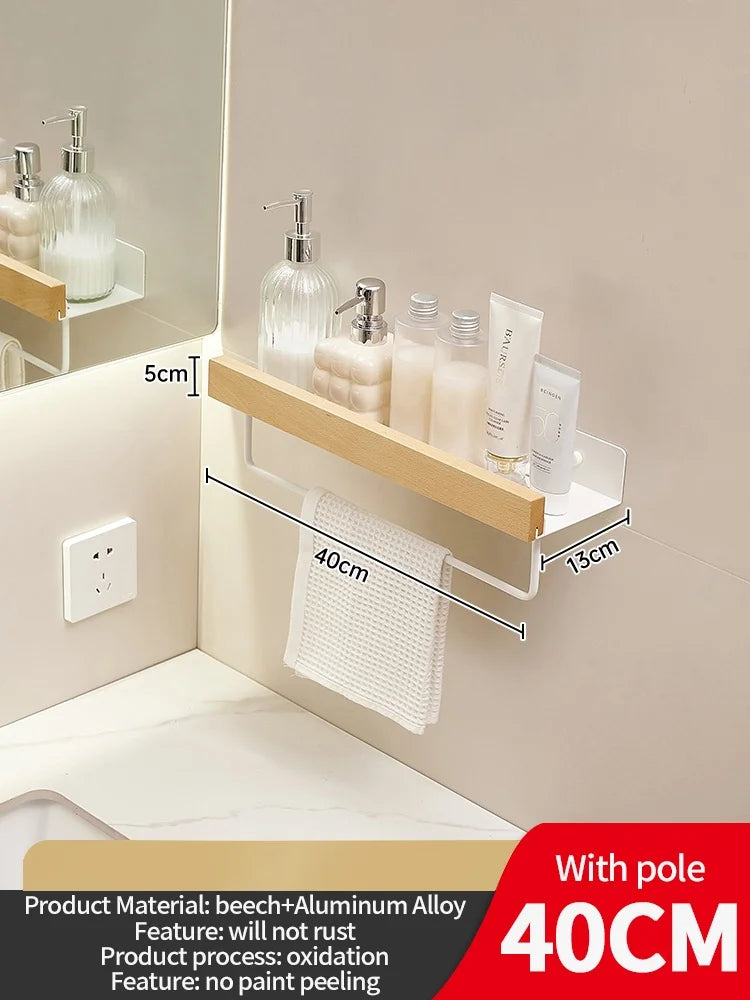 Wooden Wall Mounted Shelf – Bathroom, Kitchen & Living Room