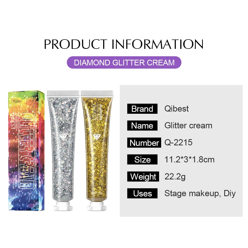 QIBEST Shimmer Highlighter Powder High Gloss Illuminator Powder Makeup For Face Lip Hair Body Highlight Makeup Glitter Gel Peaceful Pleasures Health and Wellness