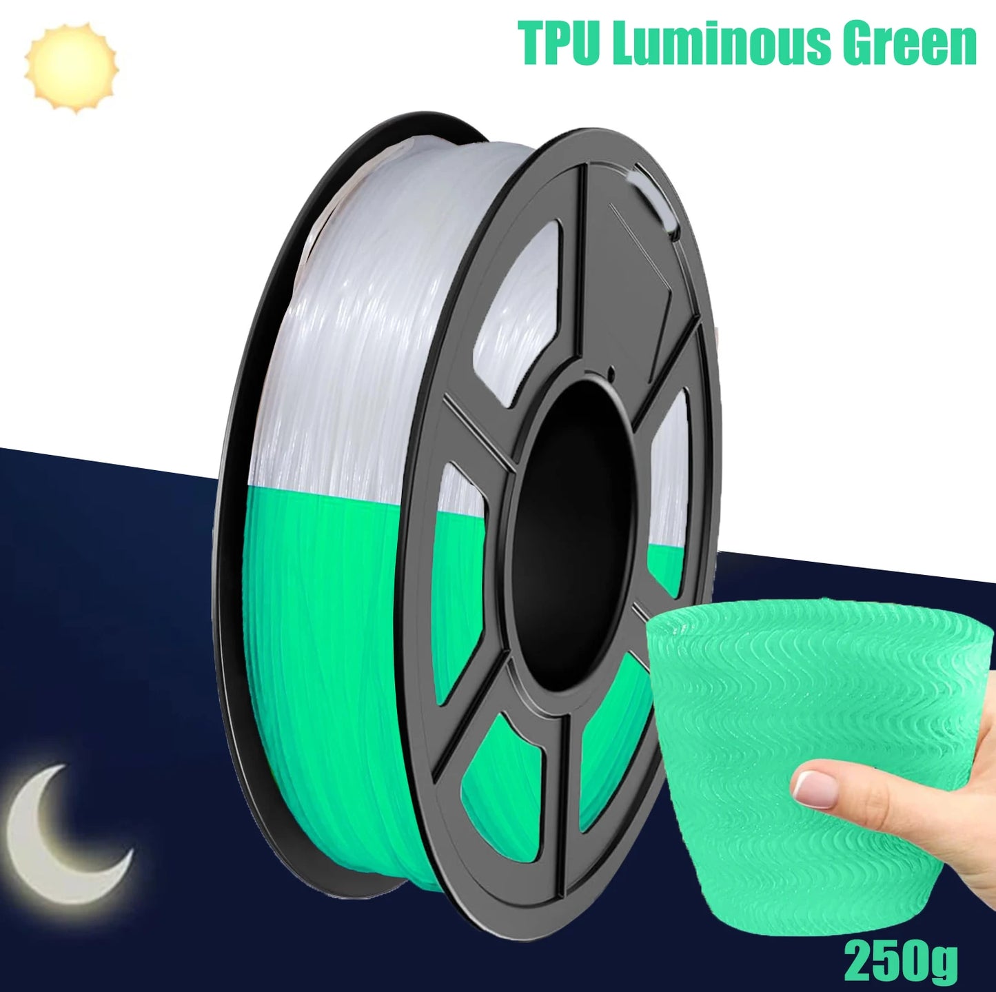 Color Changing Rainbow TPU Filament 95A – Flexible 3D Printing