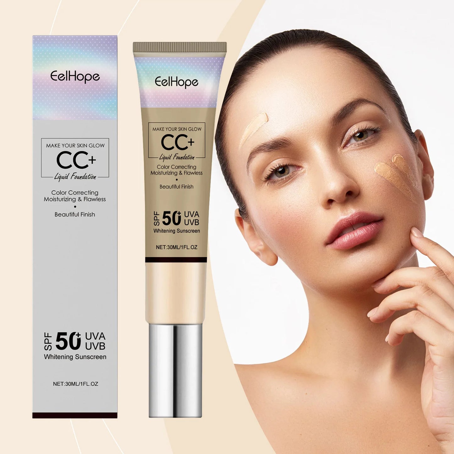 Cc Cream Foundation Smoothing Covering Oil Control Lightweight Moisturizing Brightening Sunscreen Liquid Foundation Skin Care Peaceful Pleasures Health and Wellness
