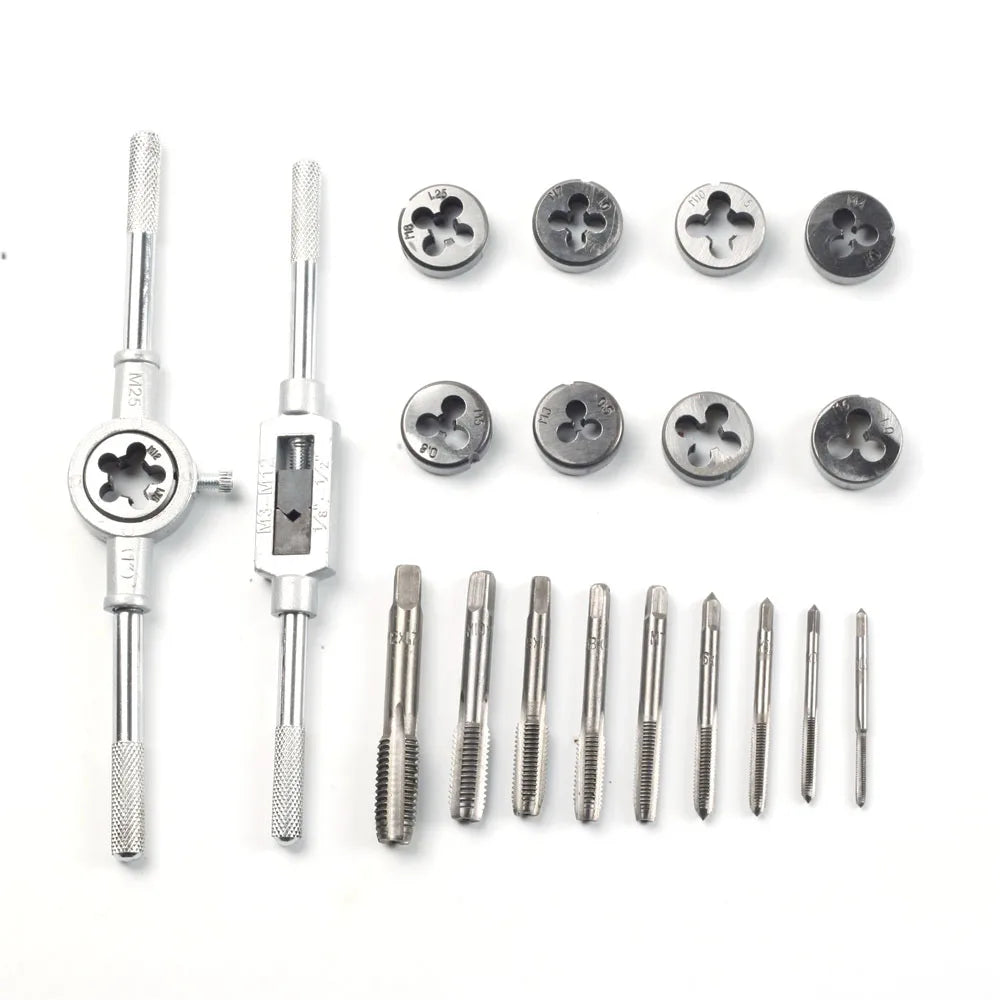 Metric Tap & Die Set 8/12/20Pc M3-M12 Thread Cutting Kit Peaceful Pleasures Health and Wellness