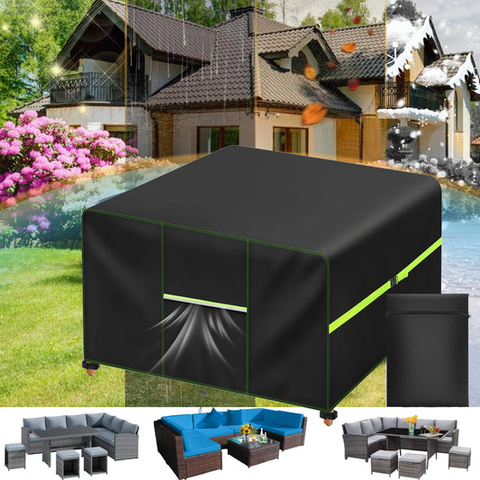 Outdoor Furniture Dust Cover Waterproof Oxford Cloth Black Silver Garden Sofa Covers Courtyard Patio Table Chair Protection Peaceful Pleasures Health and Wellness