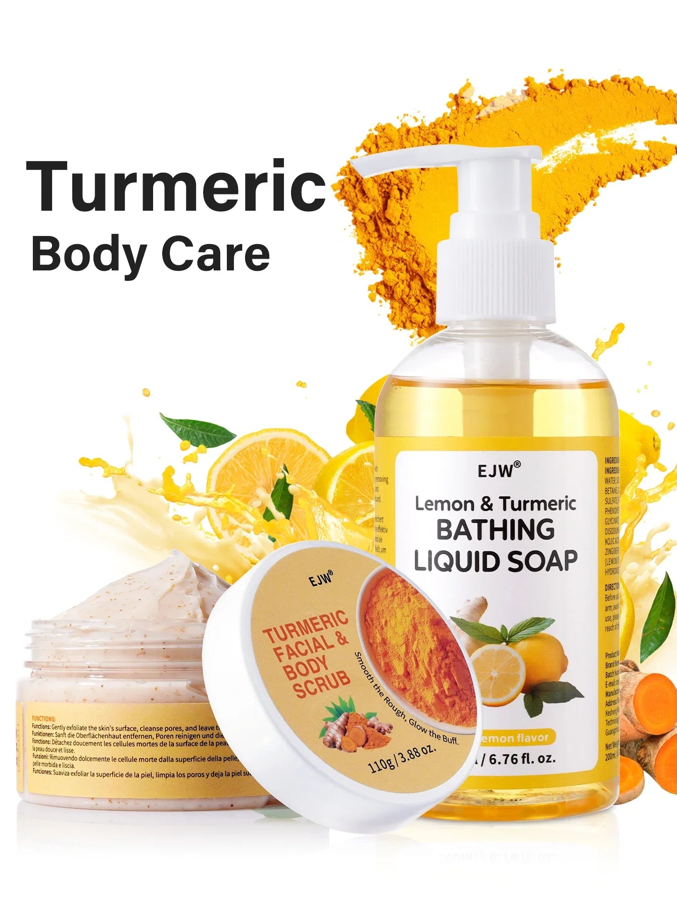 Turmeric Brightening Body Wash – Deep Cleansing Shower Gel