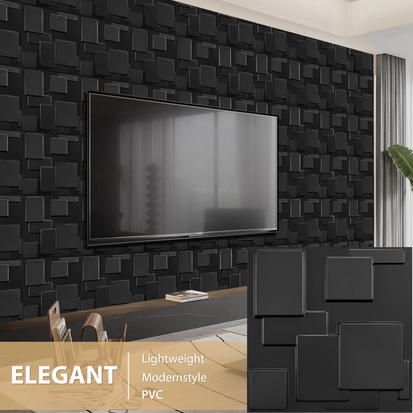 20/30pcs 3D pvc wall panels for indoor wall decoration, for living room hall bedroom hotel office,including tape Peaceful Pleasures Health and Wellness