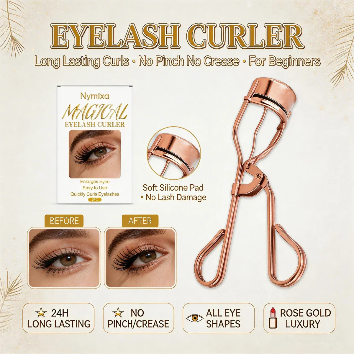 Professional Carbon Steel Eyelash Curler – Natural Long-Lasting Curl