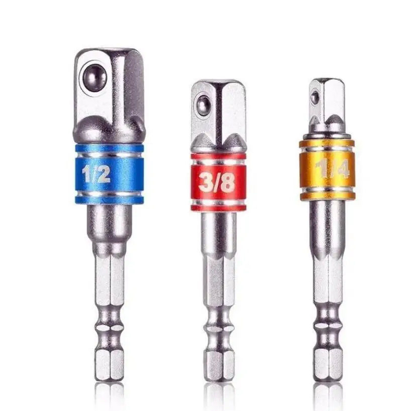 Drill Socket Adapter Impact Extension Bits Bar 1 4 3 8 2 Hex Shank