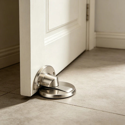 1pc Punch-Free Invisible Magnetic Door Stopper Metal Windproof Self-Locking Mechanical Door Stop Peaceful Pleasures Health and Wellness