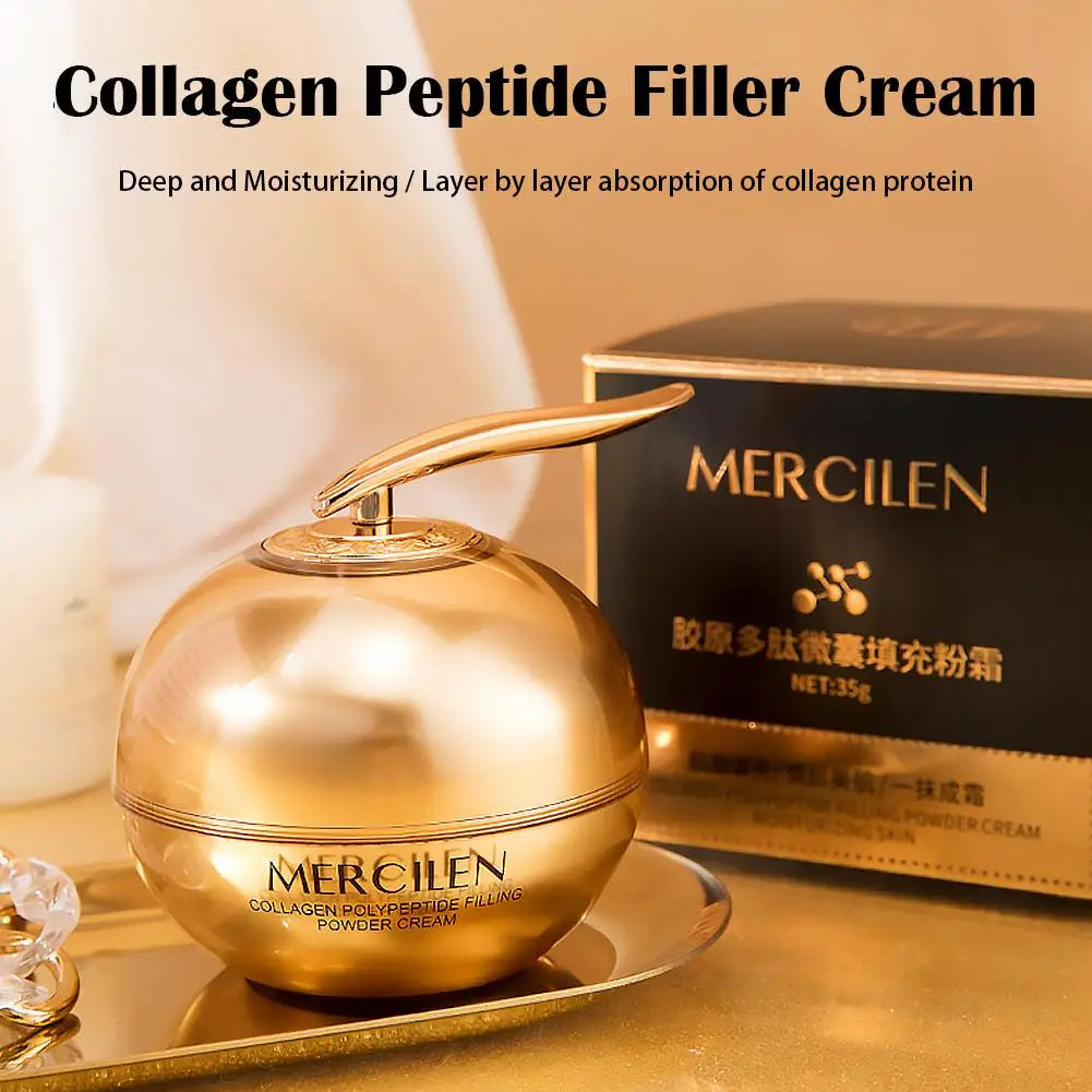 Collagen Polypeptide Filling Powder Cream Firming Hydrating Nourishing Skin Lightweight Reduce Fine Lines Brightening Peaceful Pleasures Health and Wellness