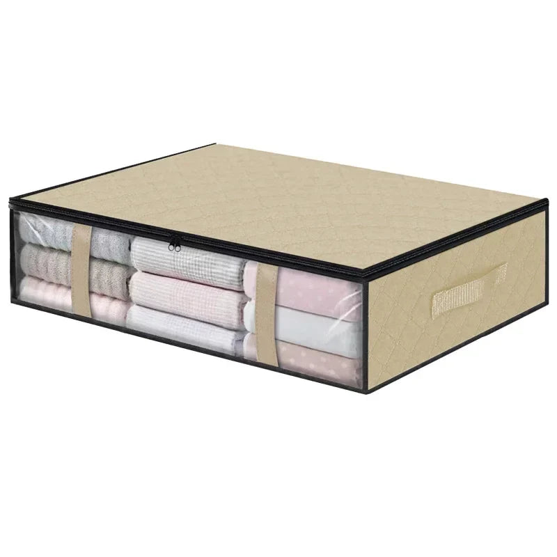 Under Bed Storage Bag – Large Foldable Dustproof Quilt Organizer