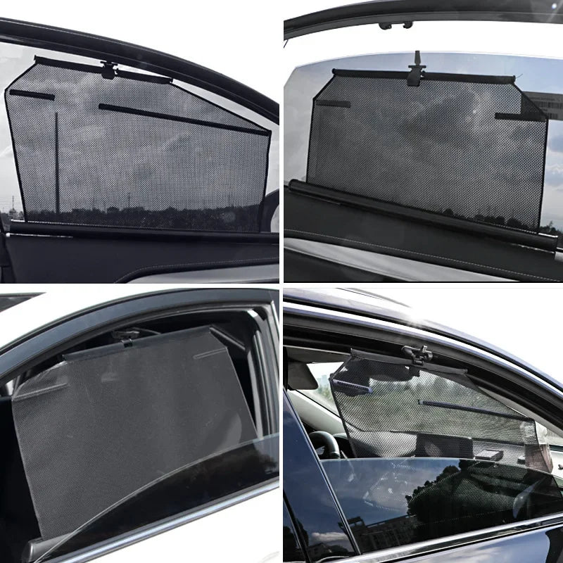 Car Auto Lifting Side Sunshade Curtain Heat Isolation Light Blocking UV Protection Heat Side Windshield Sunshade Accessories Peaceful Pleasures Health and Wellness