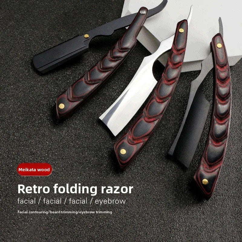 Men's Premium Stainless Steel Straight Razor Professional Perfect Shave Barber Manual Shaving Razors Salon Hairdresser Tools Peaceful Pleasures Health and Wellness