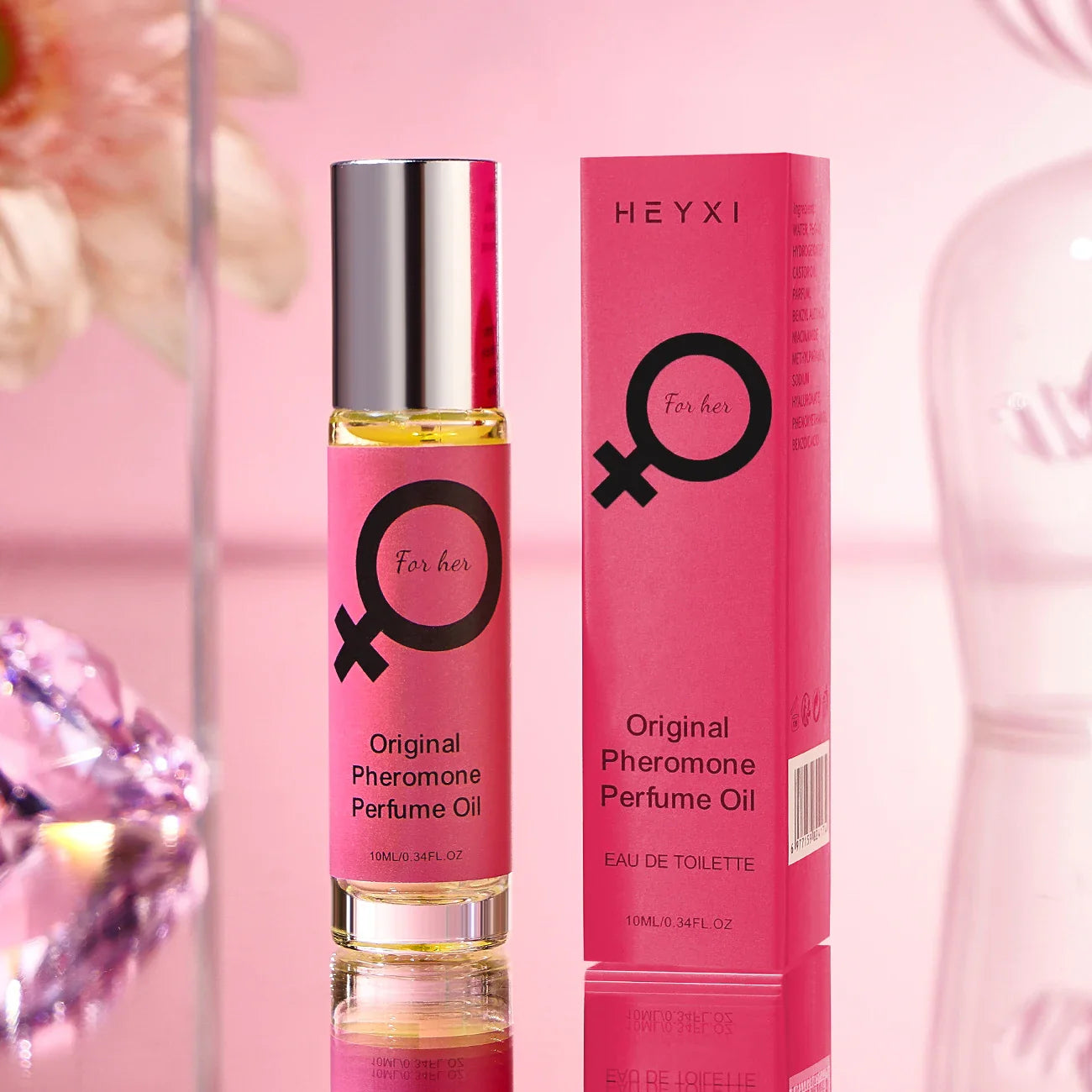 HEYXI Rose Pheromone Roll-On Perfume Oil – Long-Lasting Floral