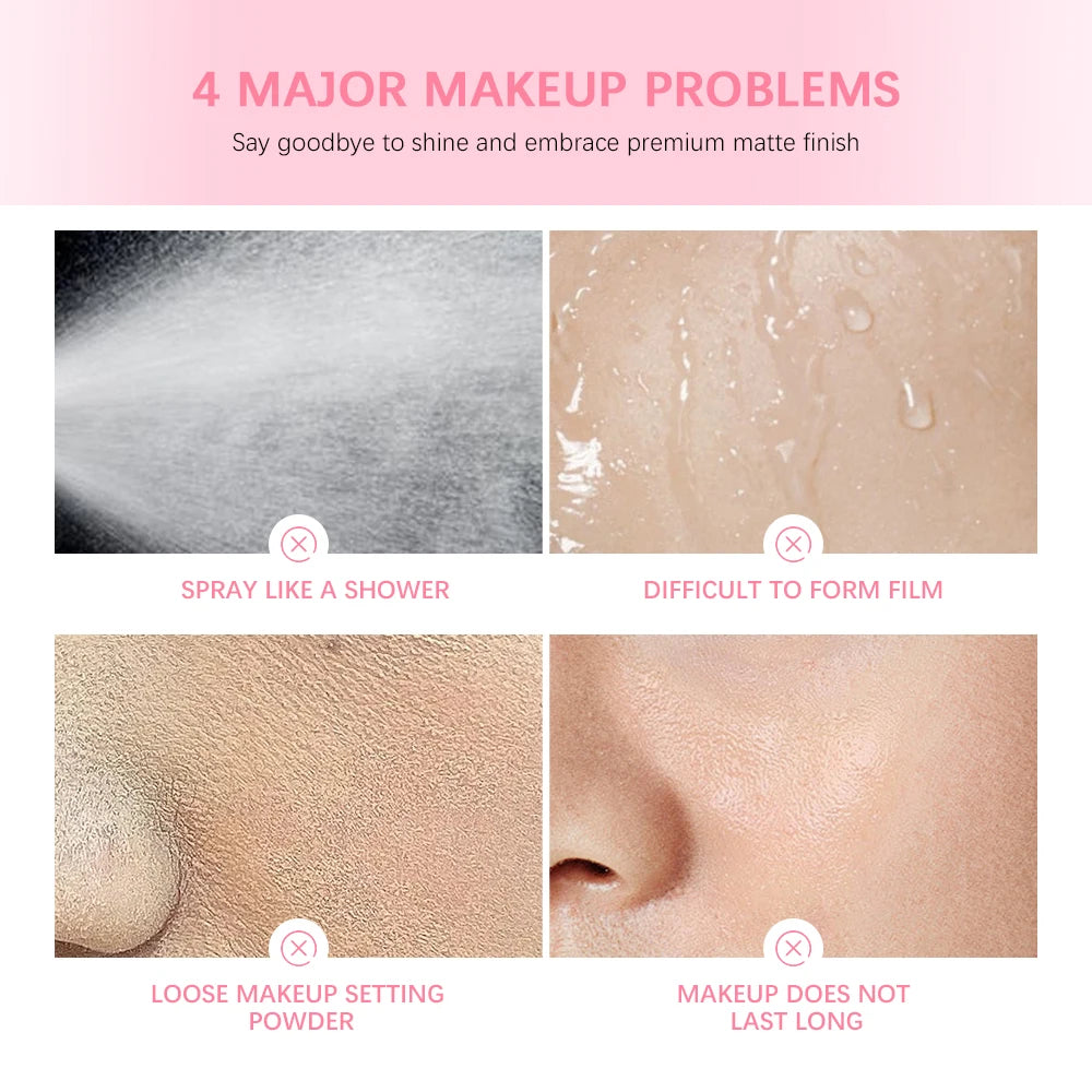 Mattifying Oil Control Setting Spray Waterproof Anti-sweat Quick Fix Makeup Spray Portable Matte Base Makeup Fixer Peaceful Pleasures Health and Wellness