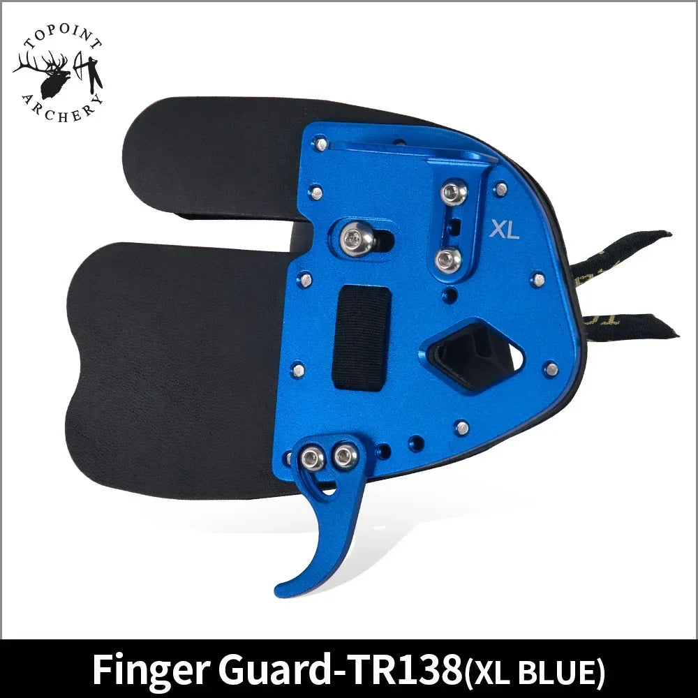 Leather Aluminum Archery Finger Guard Right Handed Reverse Bow